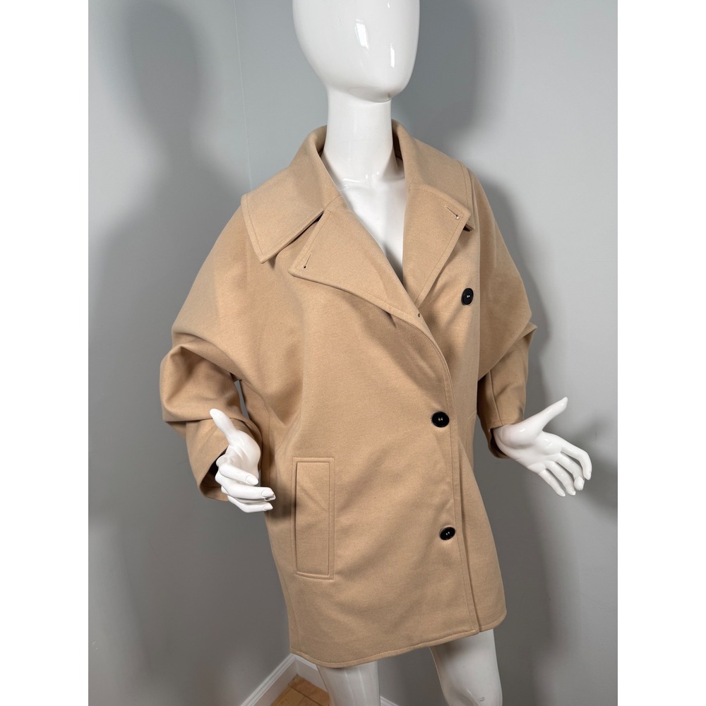 Commense Solid Oversized Pocket Button Coat  Khaki‎ size XS - Picture 9 of 10